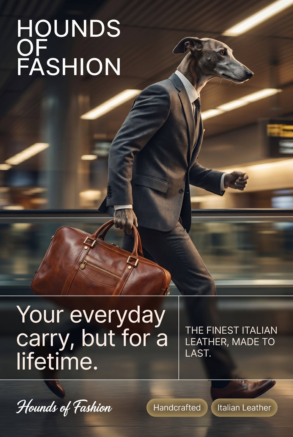 The Winston - Our Finest Hour. Smooth Leather Business, Travel Bag. Handmade in Florence