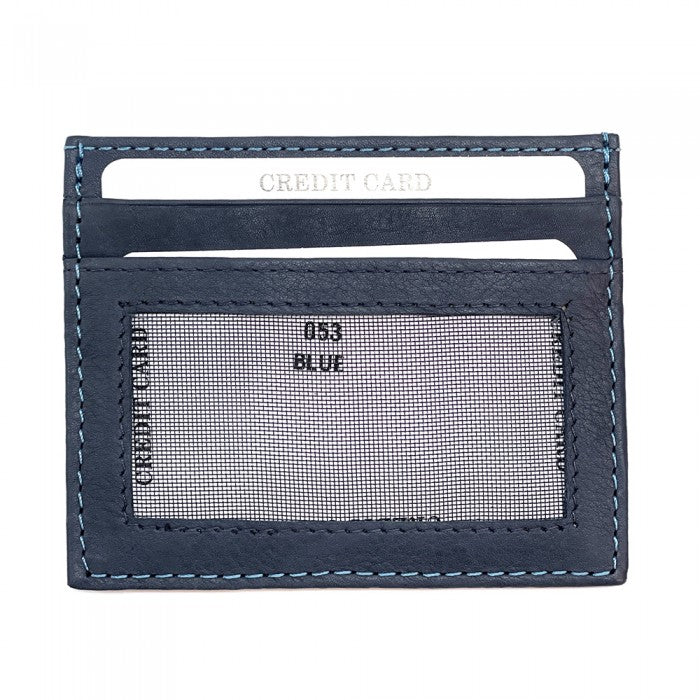 Minimalist Leather Card Holder with Window, Delivered to Your Door from Italy