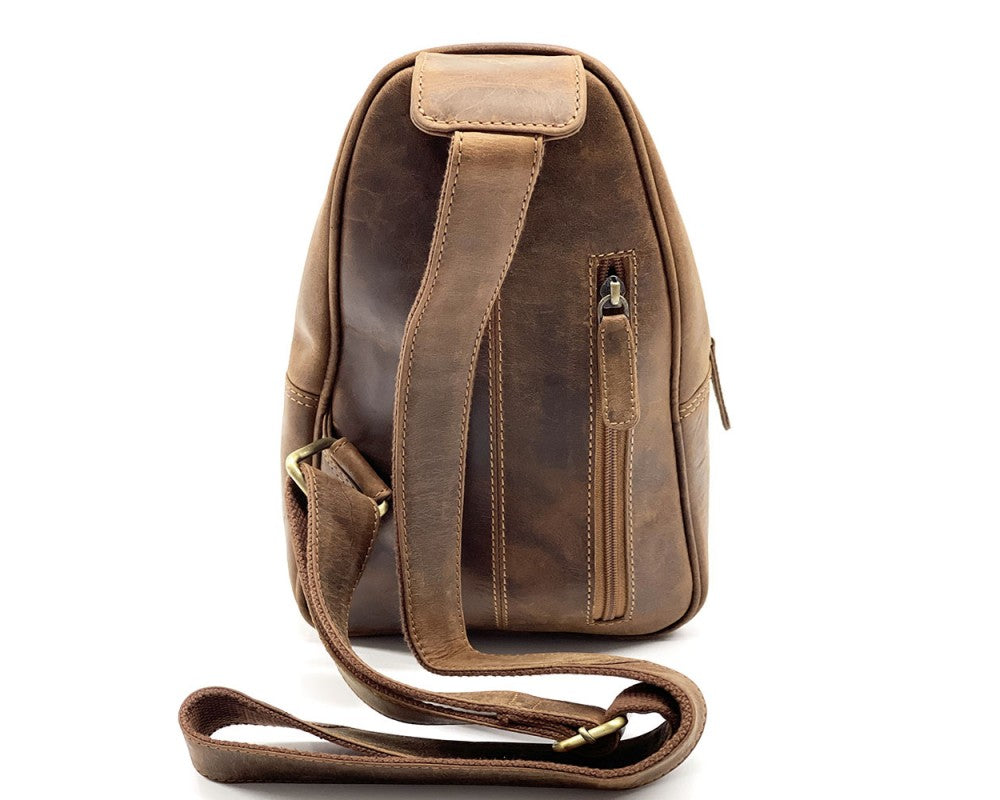 The Ricardo - Men's Sling bag Italian Craftsmanship, Natural Grain Leather, Free Shipping to the US (Copy)