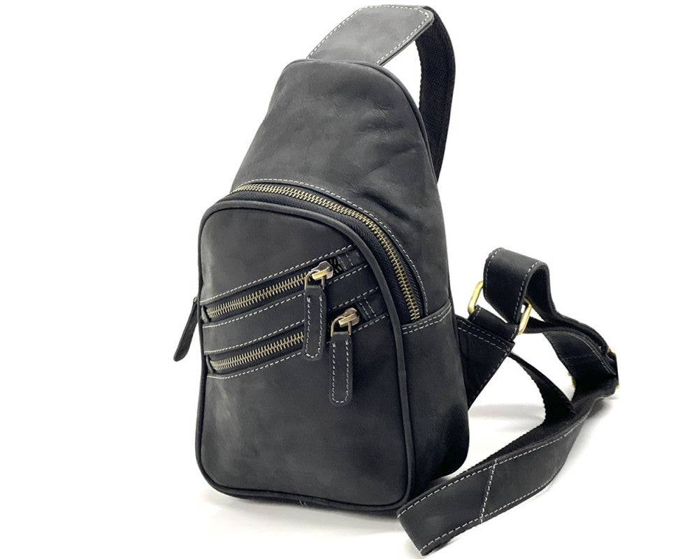 The Ricardo - Men's Sling bag Italian Craftsmanship, Natural Grain Leather, Free Shipping to the US (Copy)