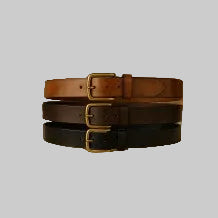 Men's Gold Tone Buckle Belt - Casual to Business Wear - Free shipping from Italy