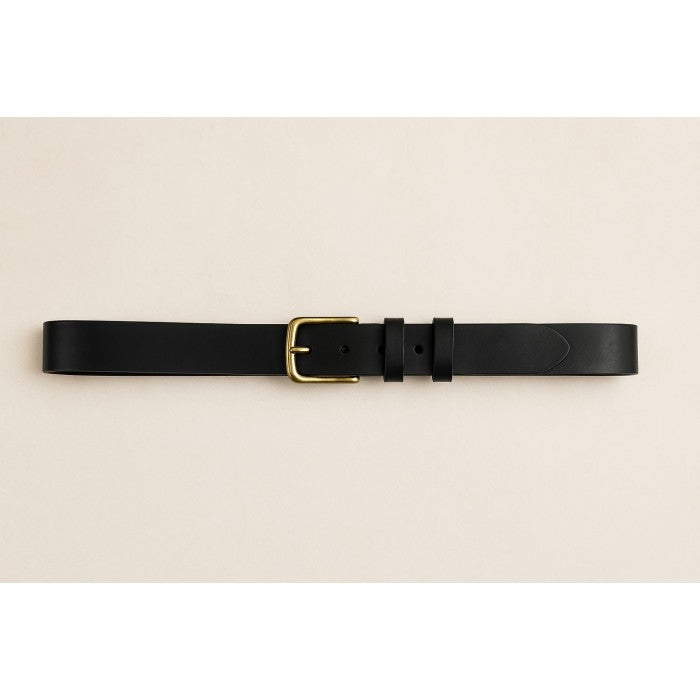 Men's Slimmer Width Handmade Italian Leather Belt with Silver Buckle - Casual to Business Wear - Free shipping from Italy