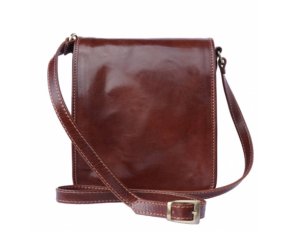 The Sly Slim - Streamlined and Lightweight Smooth Leather Messenger, Business, Day Bag. Handmade in Florence