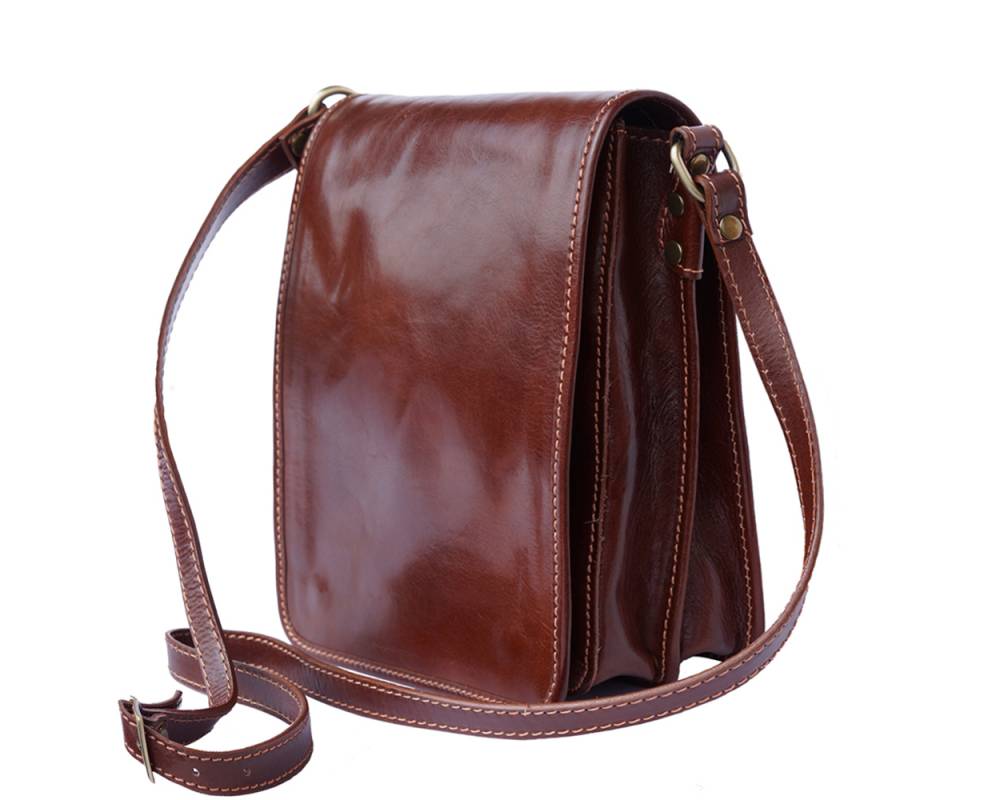 The Sly Slim - Streamlined and Lightweight Smooth Leather Messenger, Business, Day Bag. Handmade in Florence