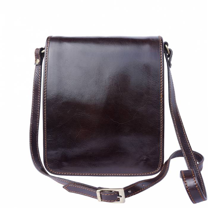 The Sly Slim - Streamlined and Lightweight Smooth Leather Messenger, Business, Day Bag. Handmade in Florence