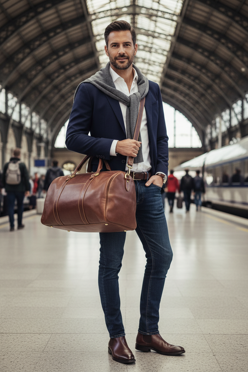 The Malik Duffel - An Elegant Travel Bag in Precious Calfskin