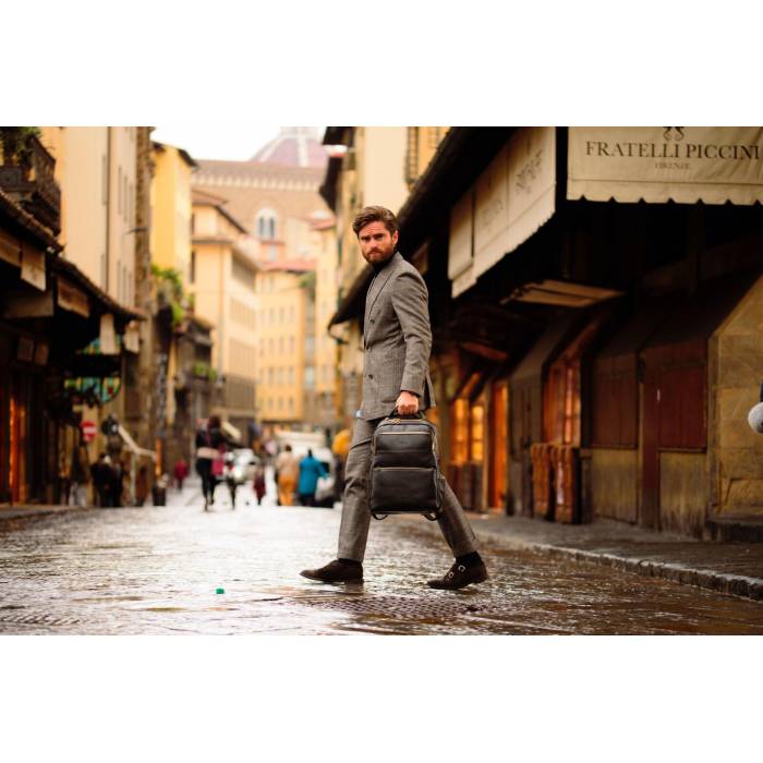 The Roberto - Men's Italian Leather Backpack - City Pack