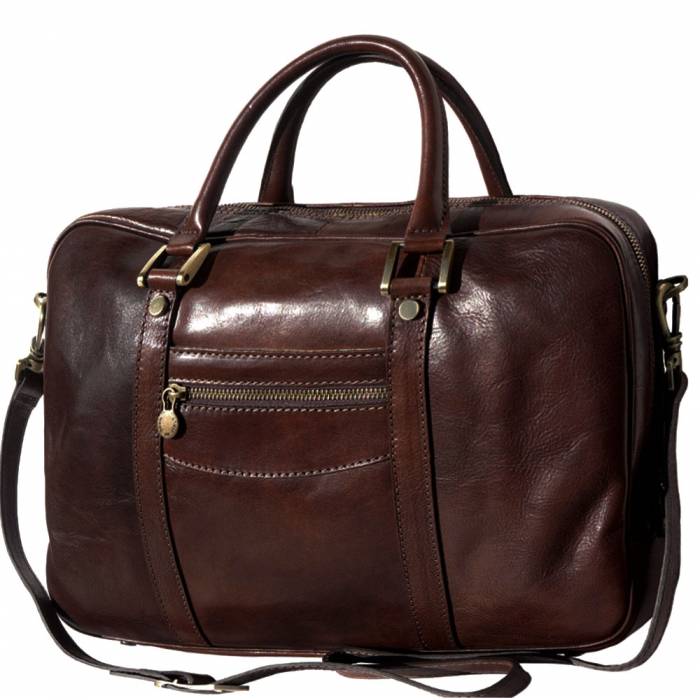 The Paolo Briefcase - Our Finest Hour. Smooth Leather Messenger, Business, Day Bag. Handmade in Florence