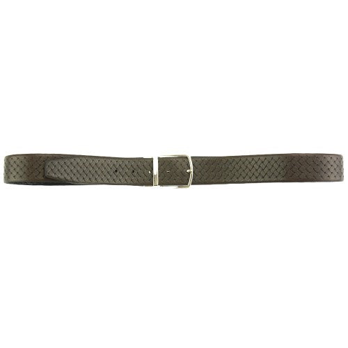 Men's Slimmer Width Handmade Italian Leather Belt with Silver Buckle - Casual to Business Wear - Free shipping from Italy