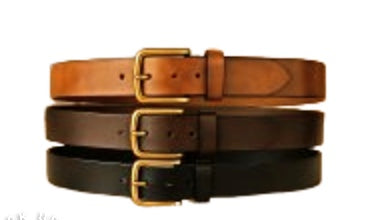 Men's Gold Tone Buckle Belt - Casual to Business Wear - Free shipping from Italy