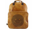 Serious Italian Leather Backpack – Playful Smiley Face Design, Handcrafted in Florence
