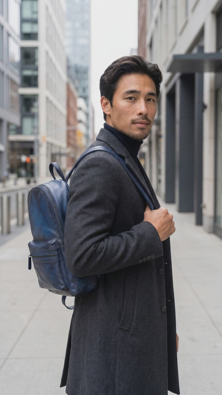 The Ian City Pack - Extra Large Storage 100% Italian Leather Backpack