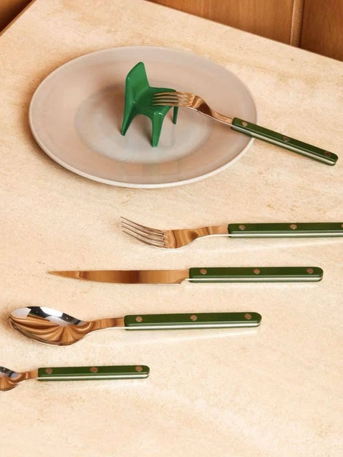 Set Of 10 Pcs French Dopamine Cutlery Flatware - Bistro Style
