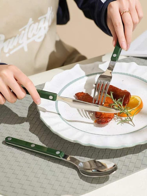 Set Of 10 Pcs French Dopamine Cutlery Flatware - Bistro Style